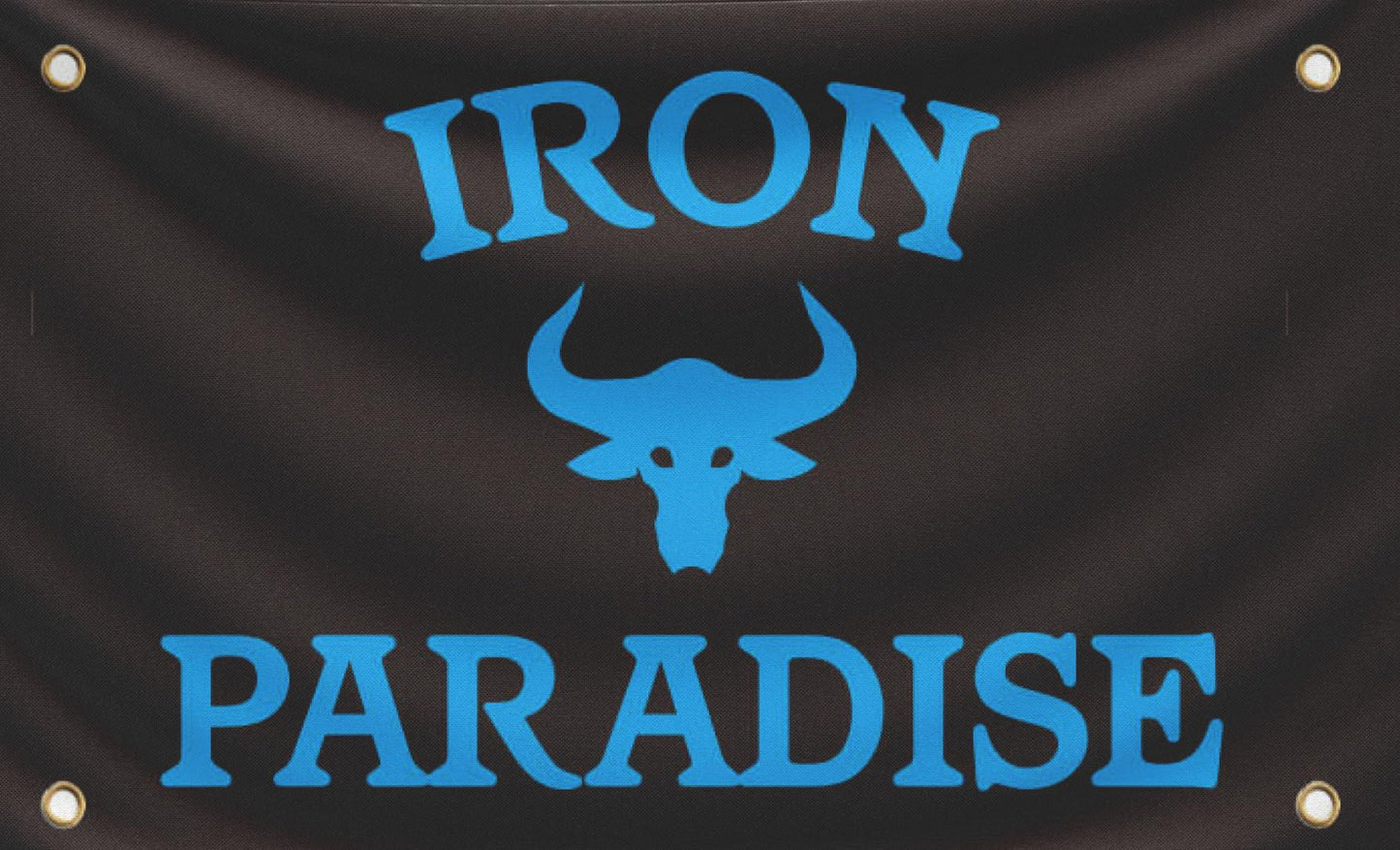 3x5 Ft Iron Paradise Polyester Flag with 4 Grommets - Banner Home Garden Decoration Wall Gym Single Sided Flag - Holiday Party Indoor Outdoor Decor