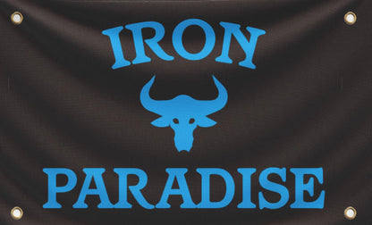 3x5 Ft Iron Paradise Polyester Flag with 4 Grommets - Banner Home Garden Decoration Wall Gym Single Sided Flag - Holiday Party Indoor Outdoor Decor