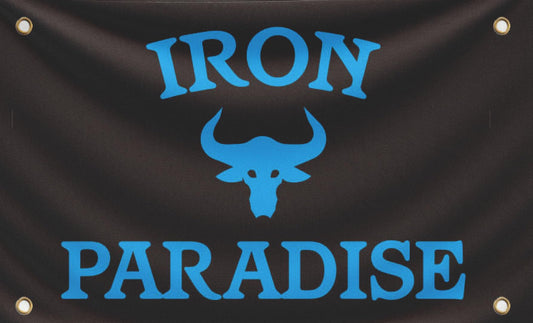 3x5 Ft Iron Paradise Polyester Flag with 4 Grommets - Banner Home Garden Decoration Wall Gym Single Sided Flag - Holiday Party Indoor Outdoor Decor