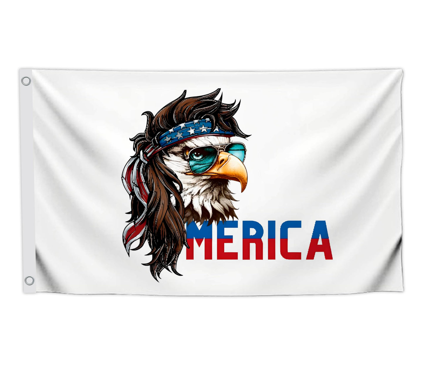 3x5 Feet American Bald Eagle Merica Polyester Flags with 2 Grommets - 4th of July American Funny Single Sided Banner - Americans Eagle Flag