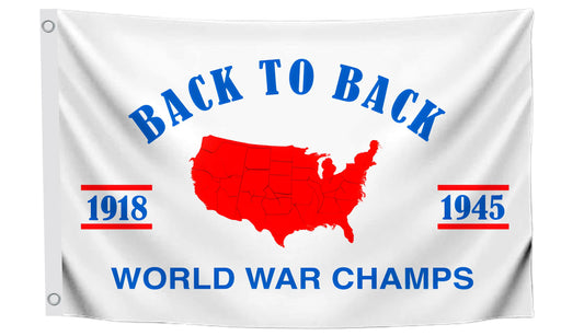 3x5 Feet World War Champs Flags with 2 Brass Grommets - Back to Back Banner - Polyester Flag Wall for Decor Man Cave Bar USA Flags