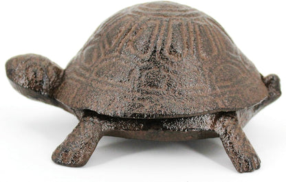 ULVEOL Top Brass Turtle Key Hider Figurine - Cast Iron Garden Statue with Secret Compartment for Used Indoor and Outdoor