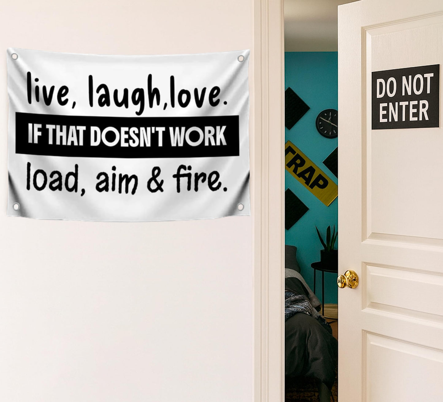 3x5 Feet Meme Flag with Quote "If That Doesn't Work" with Four Brass Grommets - Single Sided College Dorm Posters for Guys Decoration