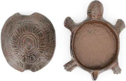 ULVEOL Top Brass Turtle Key Hider Figurine - Cast Iron Garden Statue with Secret Compartment for Used Indoor and Outdoor