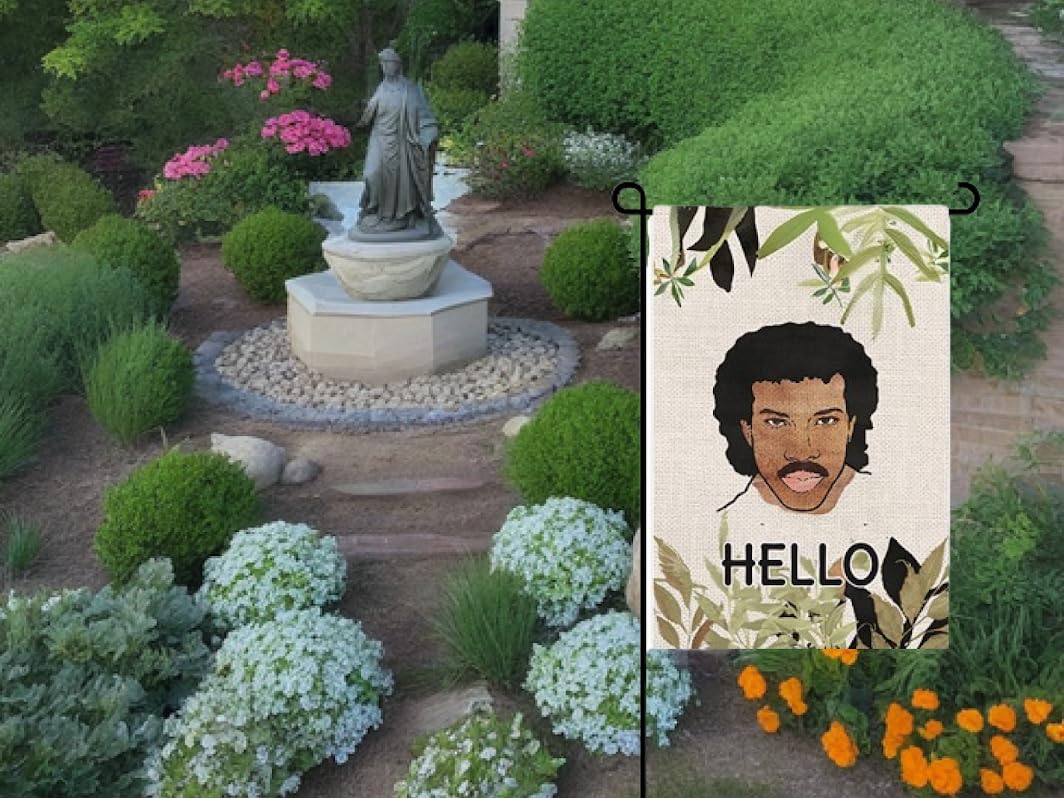 12x18 Inch Hello Funny Garden Polyester Flag with 4 Grommets - Vertical Personalized Single Sided Flag Seasonal Home Yard Outdoor Decoration