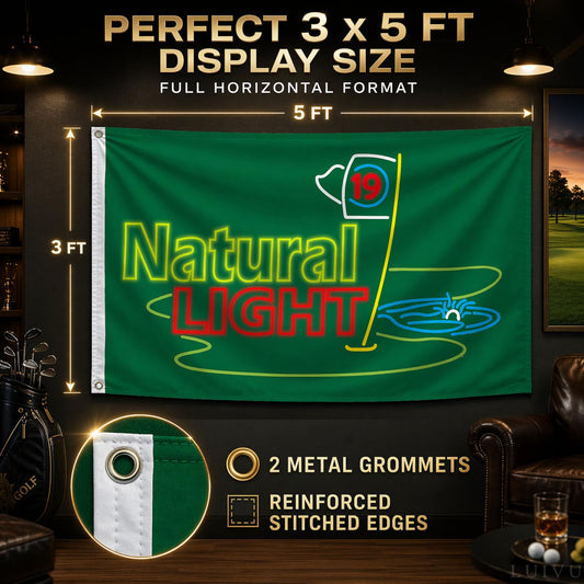 3x5 ft 19th Hole Beer Flag – Man Cave & Golf Bar Banner