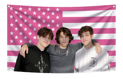 3x5 ft American Triplets Funny Flag – Pink Dorm & Bar Banner