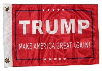 12x18 President Trump Make America Great Red 2ply Double Sided 12"x18" Flag House Banner Brass Grommets Fade Resistant Double Stitched Premium
