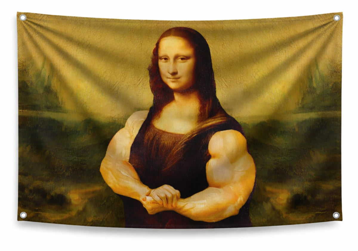 3x5 ft Funny Mona Lisa Meme Flag – Dorm & Man Cave Wall Banner