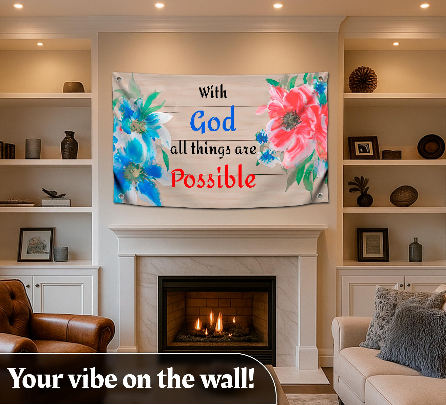3x5 Ft with all Things are Possible Spring Decor Polyester Single Sided Flag - Banner House Yard Garden Outside Decor with 4 Grommets