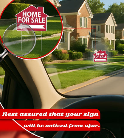 Set of 3 Signs 12x16 Inch For Sale by Owner Small Sign House Sale Advertisement With H-Stakes