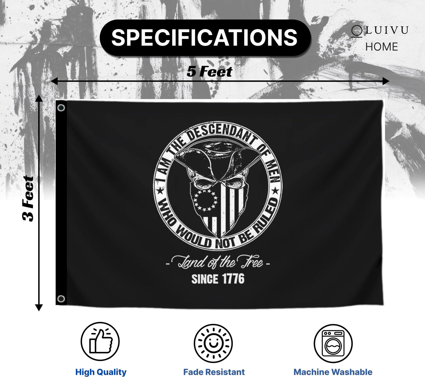 3x5 Ft Single Sided Polyester Flag with 2 Grommets - Proud American Infidel in God We Trust - American Banner for Outside - Political Flags Republican