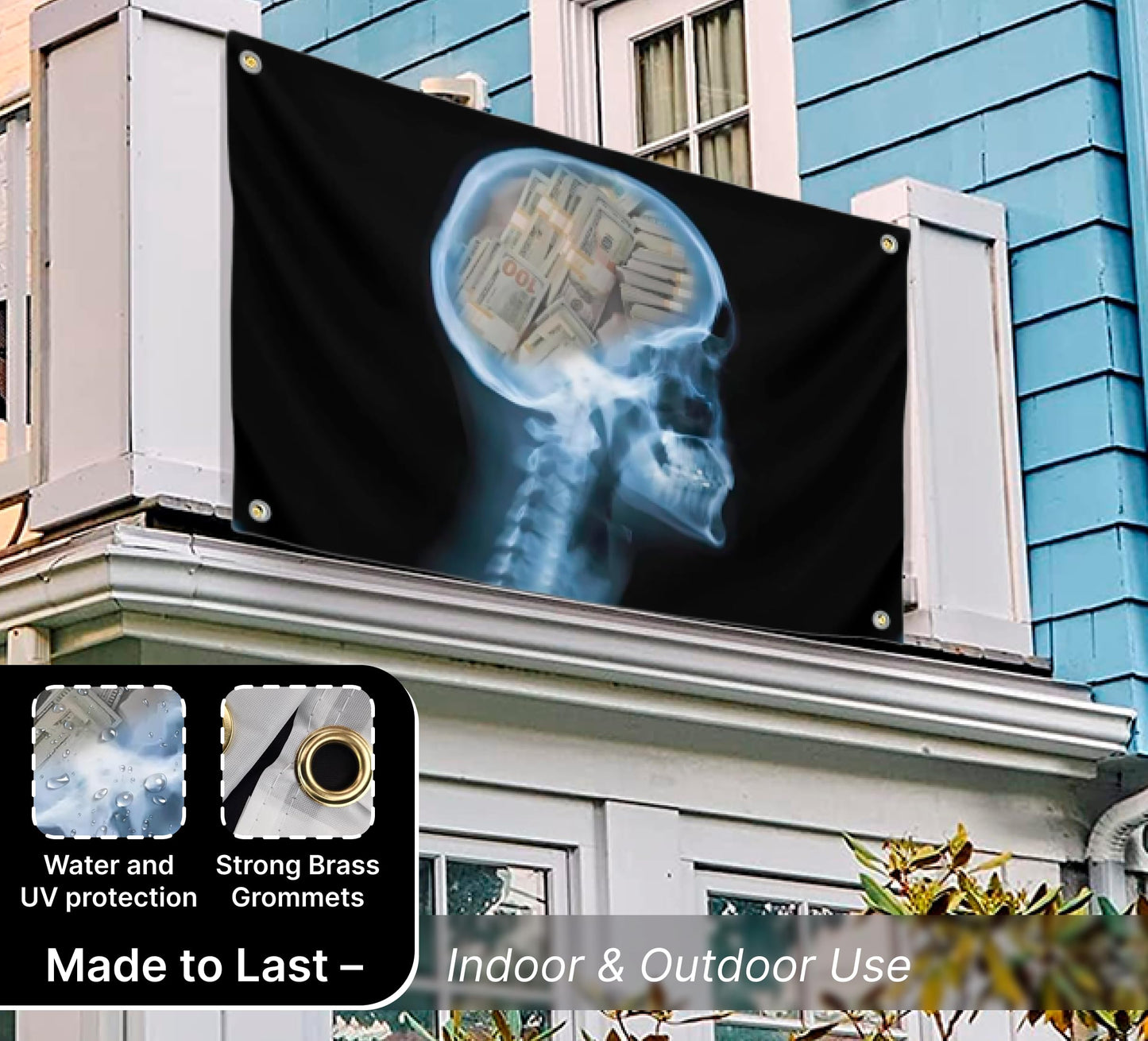 3x5 Feet Polyester Flag Billionaire Lifestyle with Four Brass Grommets - Funny Banner with Money Instead of Brains.Tapestry Men Outdoor or Indoor Flag