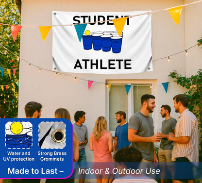3x5 Feet Student Athlete College Polyester Flag - Dorm Room Banner Indoor and Outdoor with 4 Grommets - College Dorm Room Frat Wall Outdoor Hanging