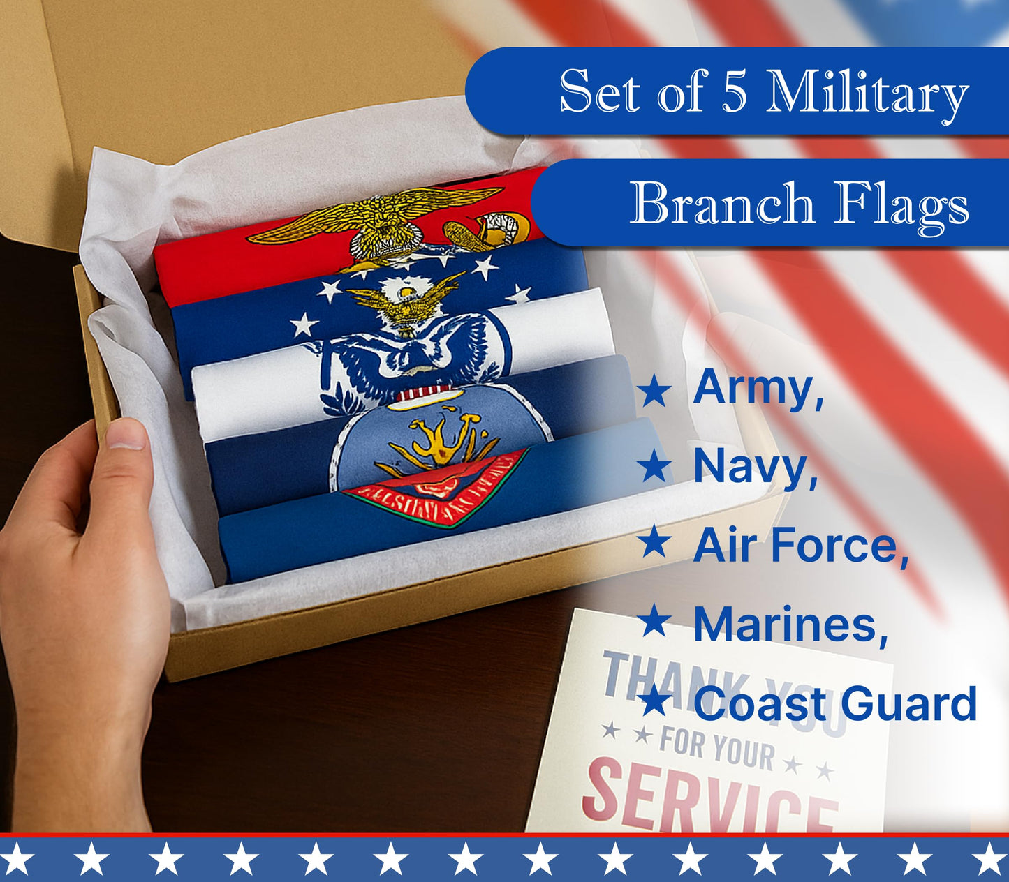 5X Branches Military Set 2x3 Feet - Army Polyester Flags with 2 Grommets Set Space Force - Outdoor Yard American Flag Polyester United States Single