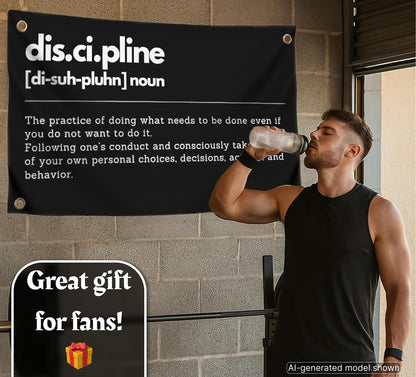 3x5 ft Discipline Motivational Gym Flag – Fitness Wall Banner