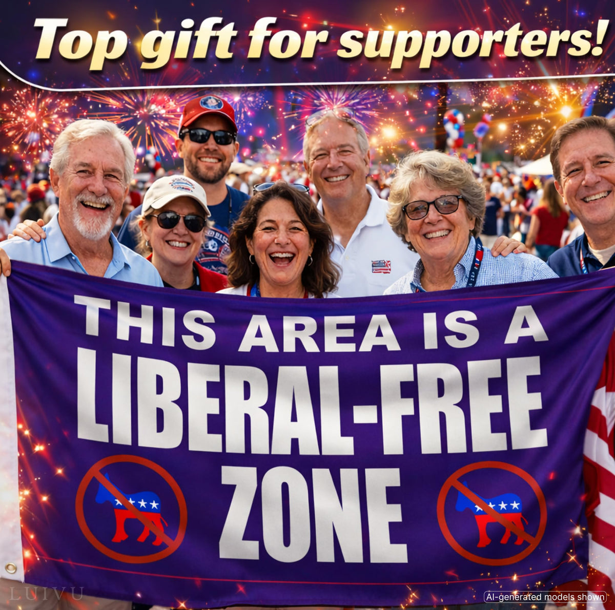 3x5 ft Liberal Free Zone Flag – Funny Political Wall Banner, Polyester Flag for Garage, Man Cave, Dorm Room and Outdoor Decor