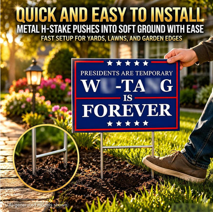 12x17.95 in Presidents Are Temporary Yard Sign – Double-Sided Patriotic Lawn Sign with Metal Stakes