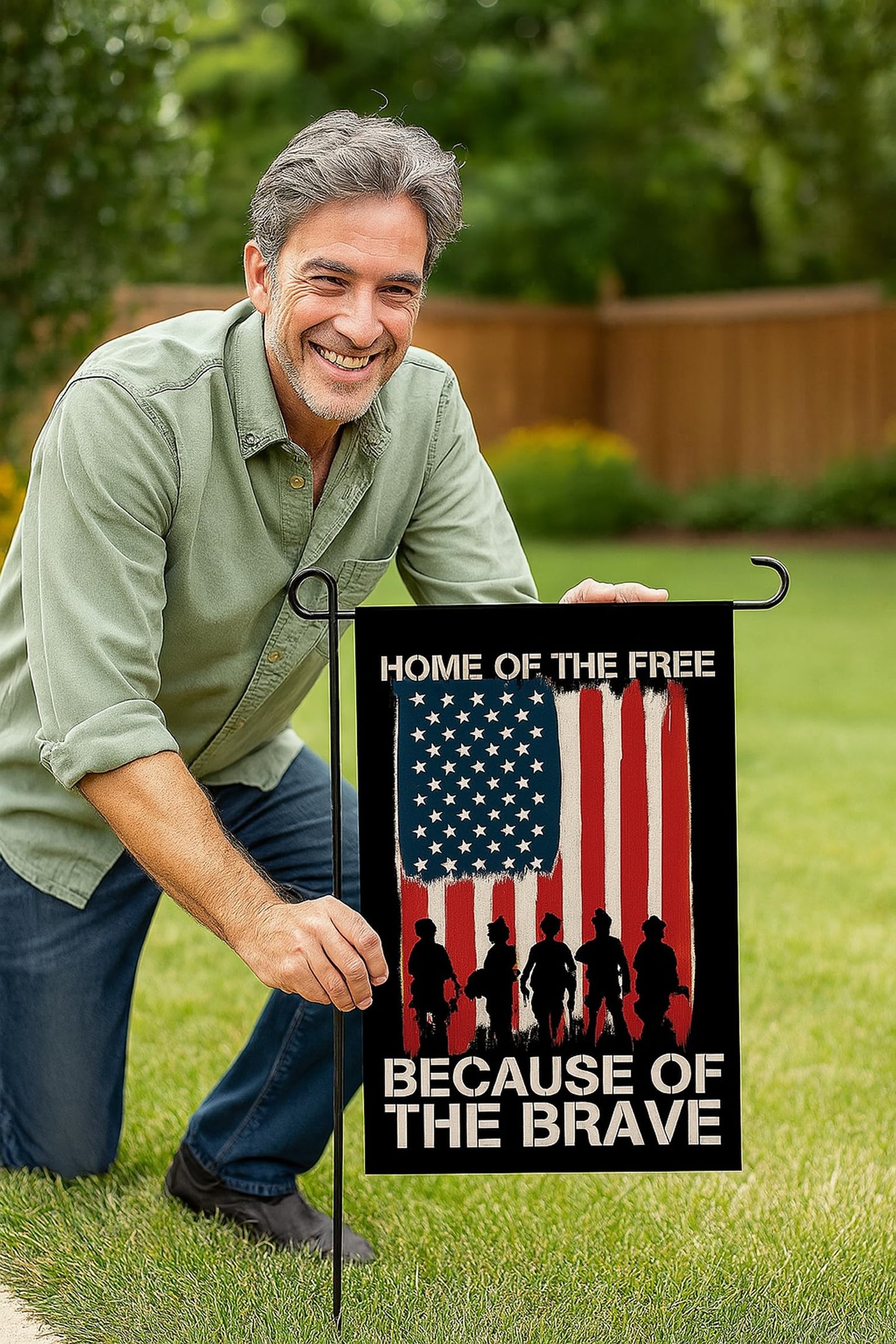 28x40 Inch Double Sided Summer Garden Flag - Memorial Day Yard Flag - Seasonal Large Outdoor Garden Flags of Burlap - Veteran USA flag 4th of July