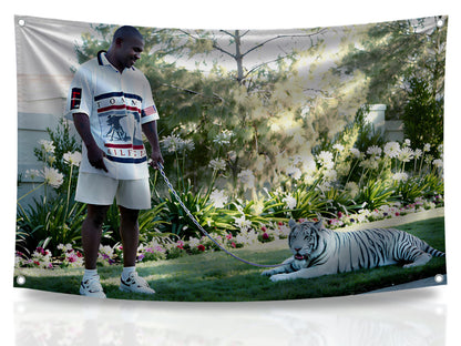 3x5 ft Tyson with Pet Tiger Funny Flag – Boxing Dorm Banner