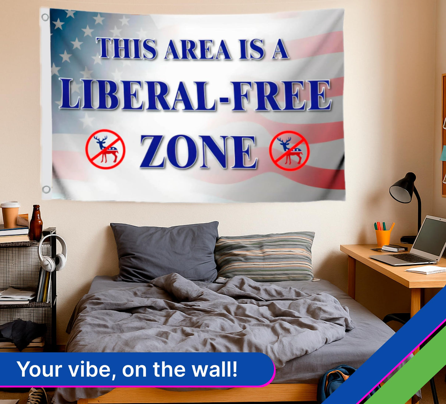 3x5 Feet This Area Is a Liberal Free Zone Flag - Equipped with 2 Grommets - Durable And Fade Resistant - Single Sided Flags Polyester for Yard Garden