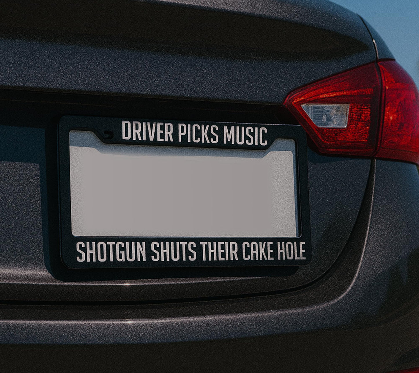 6x12.25 Inch License Plate Frame with 2 Holes and Screws Driver Picks Music Shotgun Shuts Their Cake Hole - Black Plate Frames Auto Car Accessoriesn