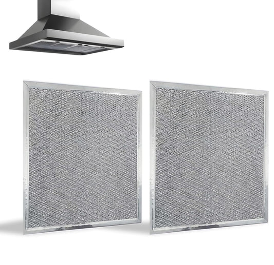 Set of 2 Aluminum Range Hood Filters 8 1/4” x 10”x 0.09"Th - Grease Filters for Range Hood - Hoods Stove Vent Filter or Kitchen Exhaust Fan Cover