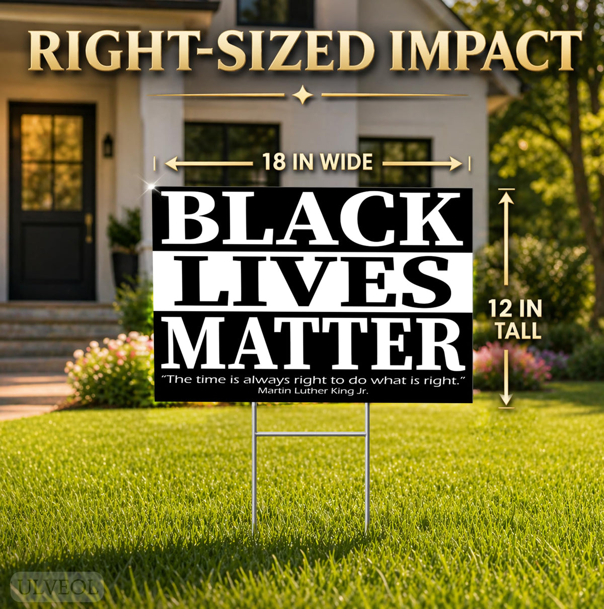 12x18 in Black Lives Matter In This House We Believe Yard Sign – Double-Sided with Stake