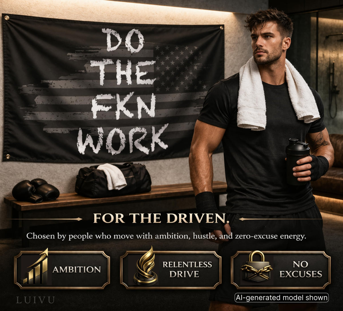 3x5 ft Do The FKN Work Motivational Flag – Office & Home Gym Banner