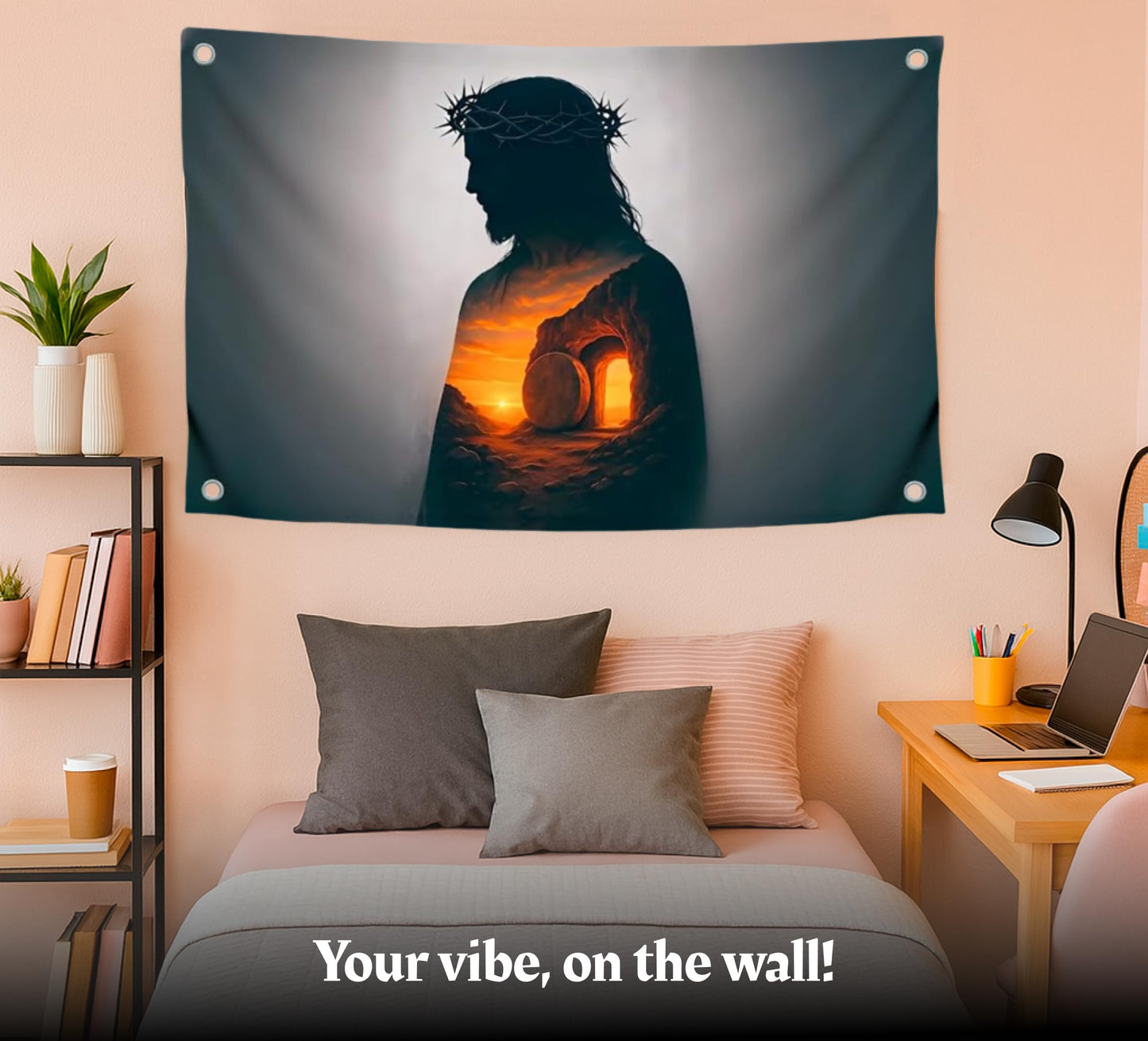 3x5 Feet Wall Flag with the Image of with Four Brass Grommets - Single Sided Cool Tapestry for College Dorm Room Decor - Polyester Cool Poster
