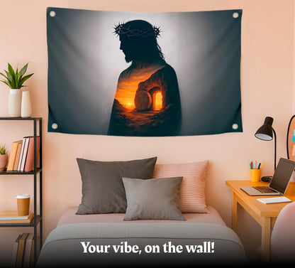 3x5 Feet Wall Flag with the Image of with Four Brass Grommets - Single Sided Cool Tapestry for College Dorm Room Decor - Polyester Cool Poster
