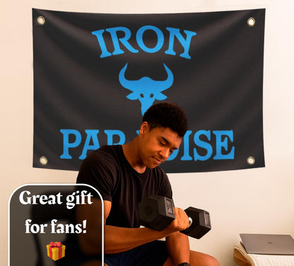 3x5 Ft Iron Paradise Polyester Flag with 4 Grommets - Banner Home Garden Decoration Wall Gym Single Sided Flag - Holiday Party Indoor Outdoor Decor