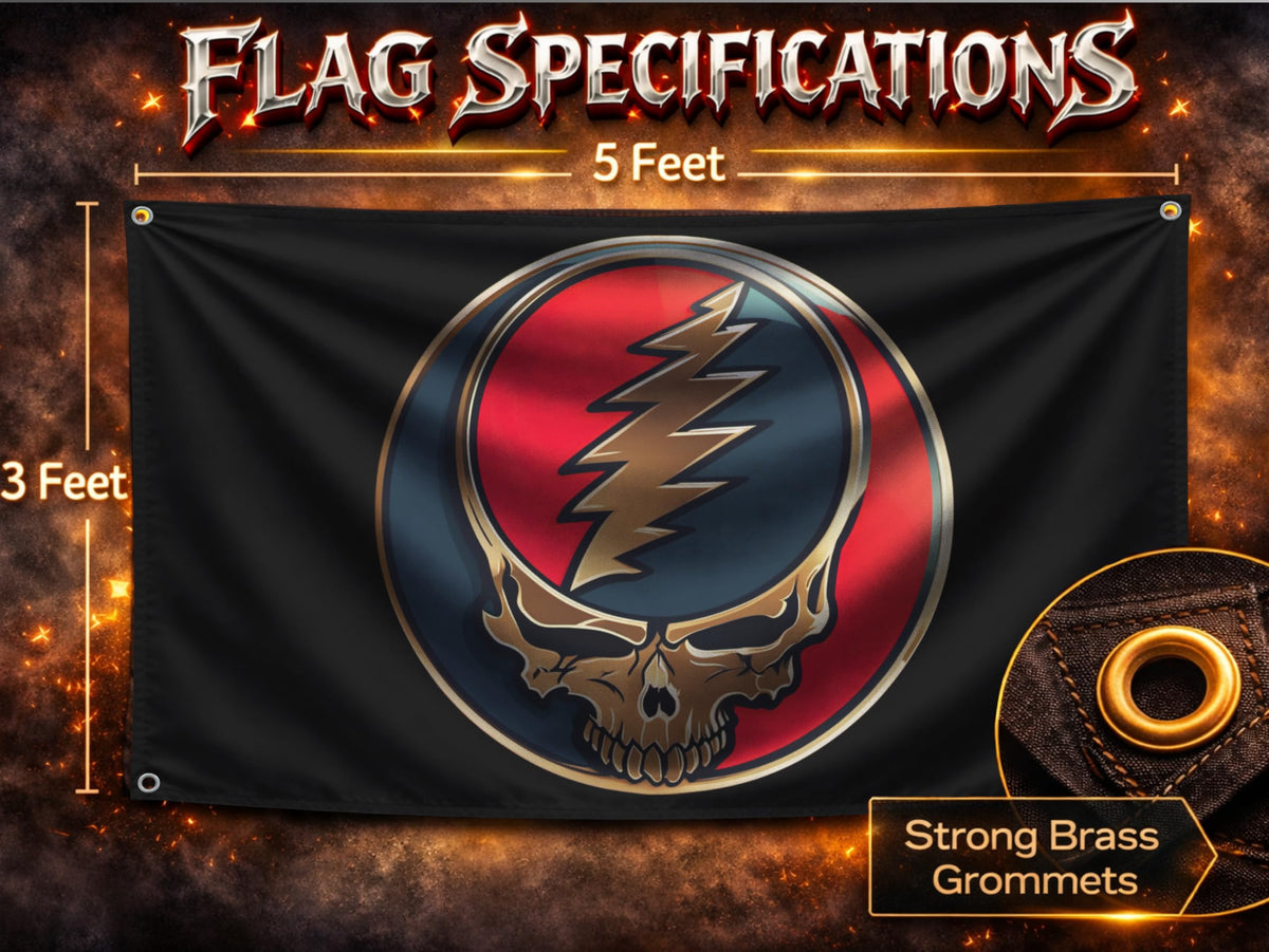 3x5 ft Grateful Dead Dancing Bears Flag – Skull Man Cave Banner