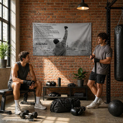 3x5 ft Rocky Motivational Gym Flag – Boxing Wall Banner for Home Gym & Dorm