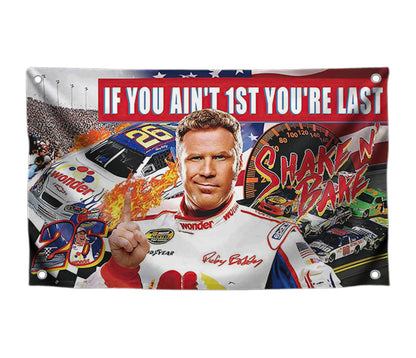 If You Ain't 1st First You're Last Polyester Flag 3x5 Feet with 4 Grommets. Bobby Cool Single Sided Tapestry Man Cave Wall Decor for College Dorm Room