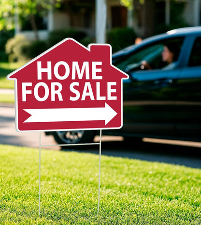 Set of 3 Signs 12x16 Inch For Sale by Owner Small Sign House Sale Advertisement With H-Stakes