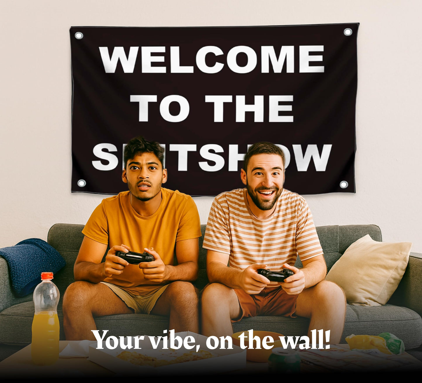 3x5 Ft Welcome To The Shitshow - Polyester Flag with 4 Grommets Flags for Room Guys Teen Boys Girls - Man Cave Single Sided Funny Cool Wall Banners