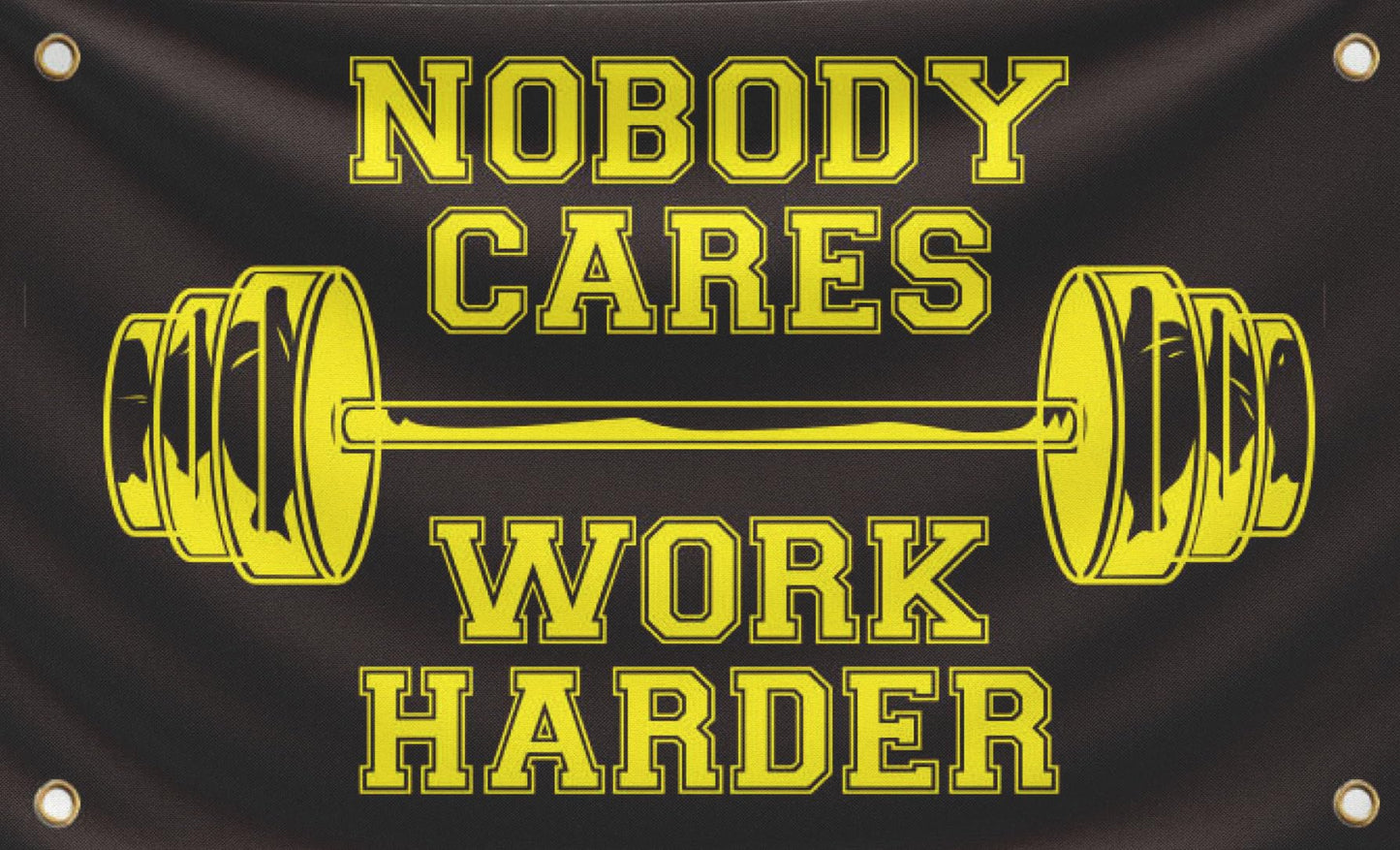3x5 Feet Nobody Cares Work Harder Polyester Flag with 4 Grommets - Fade Resistant Single Sided Flag for Yard - Stay Motivated with Cool Art