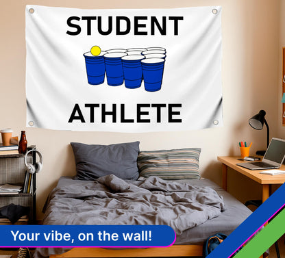 3x5 Feet Student Athlete College Polyester Flag - Dorm Room Banner Indoor and Outdoor with 4 Grommets - College Dorm Room Frat Wall Outdoor Hanging