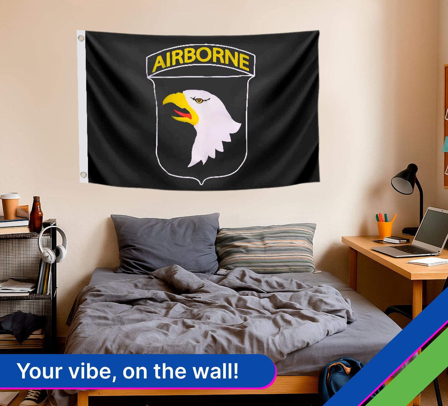 3x5 Feet Double Sided Army Airborne Flag with Two Brass Grommets - Polyester Licensed Army Forces Flag - Officially Licensed Flags U.S. Army
