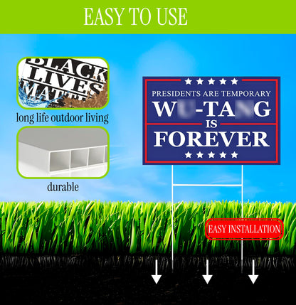 12x17.95 Inches Forever Presidents are Temporary Sign with Metal Stakes - President Plastic Outdoor Yard Signs - American Presidents is Forever