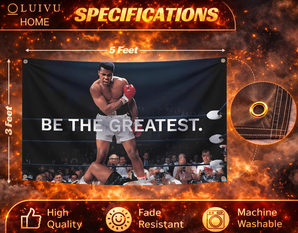 3x5 ft Boxing & MMA Motivational Flag – "Be the Greatest" or "Take Over"