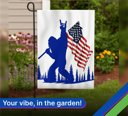 2X Single Sided 3x5 Ft and 12x18 Inches Funny Blue Bigfoot Polyester Flag - American Flags Outdoor Banner Decor with Brass Grommets