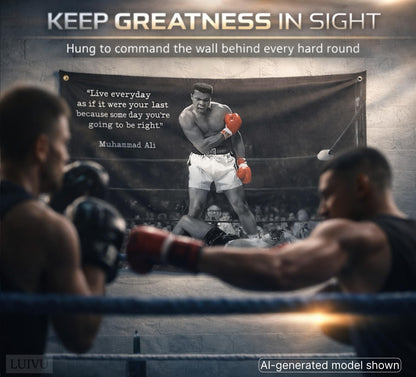 3x5 ft Male Ali Boxing Flag – Home Gym Motivational Banner