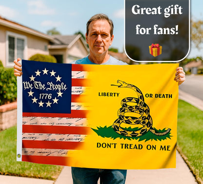 3x5 Ft Dont Tread on Me Flag - We The People 1776 American Single Sided Flags with 2 Grommets for Outside/Inside - House Yard Holiday Decor Banner