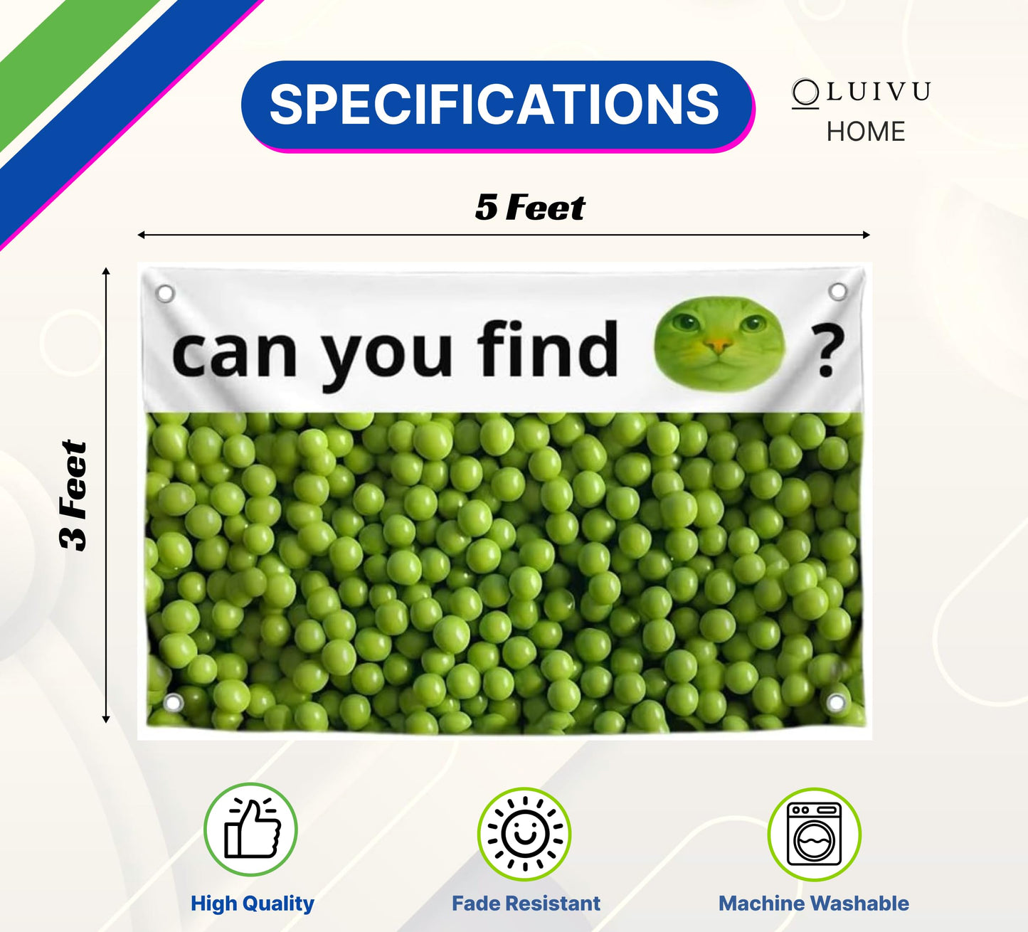 3x5 Feet Funny Single Sided Flags with Quote ''Can You Find?'' - Cool Meme Poster Polyester for Bedroom - Banners for Mens and Womens