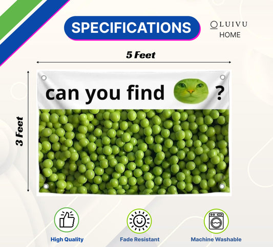 3x5 Feet Funny Single Sided Flags with Quote ''Can You Find?'' - Cool Meme Poster Polyester for Bedroom - Banners for Mens and Womens