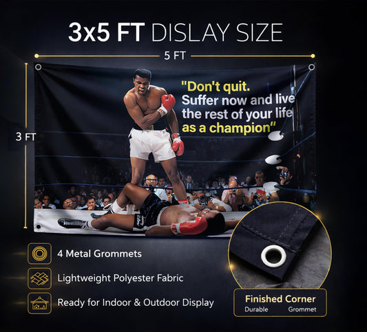 3x5 ft Muhammad Motivational Flag – Boxing Wall Banner
