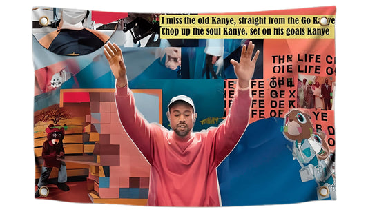 3x5 Feet The Old Kanye Funny Polyester Flag with Four Brass Grommets - Funny Single Sided Poster for Badroom - Durable Man Cave Wall Flag