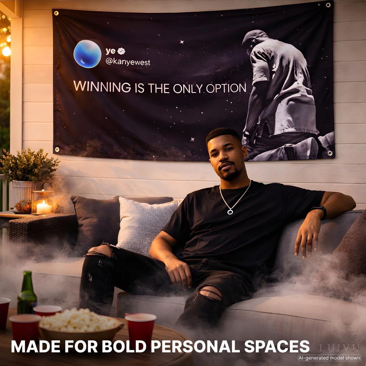 3x5 ft Winning Is The Only Option Motivational Flag – Wall Banner for Office, Gym & Dorm